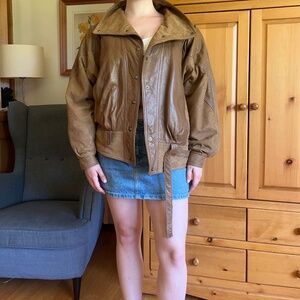 VINTAGE Brown 100% Leather Jacket